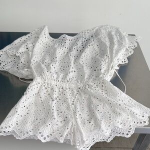 Eberjey White Eyelet Lace Coverup